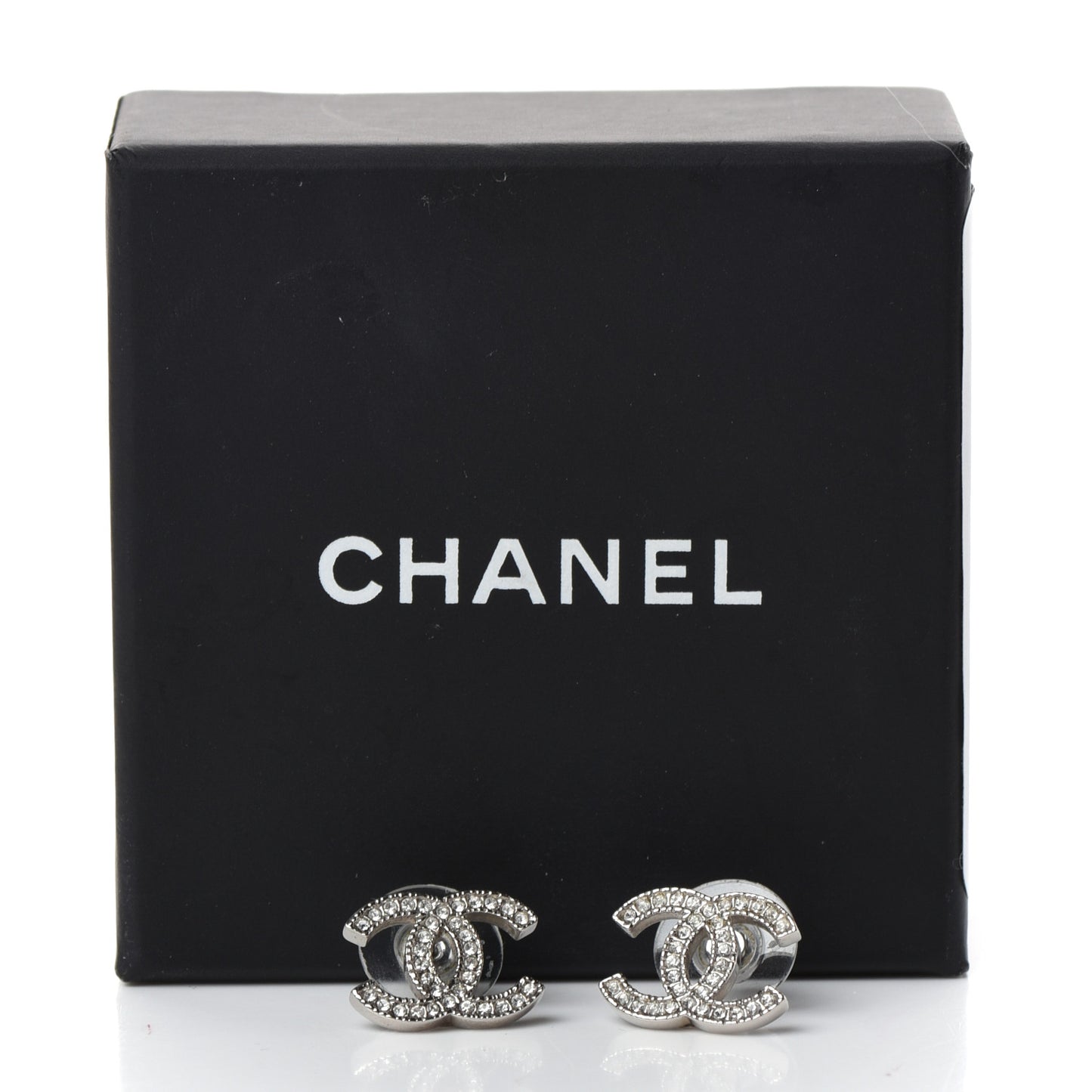 Crystal CC Earrings Silver