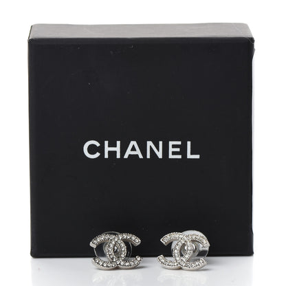 Chanel Crystal CC Earrings Silver 5 of 5
