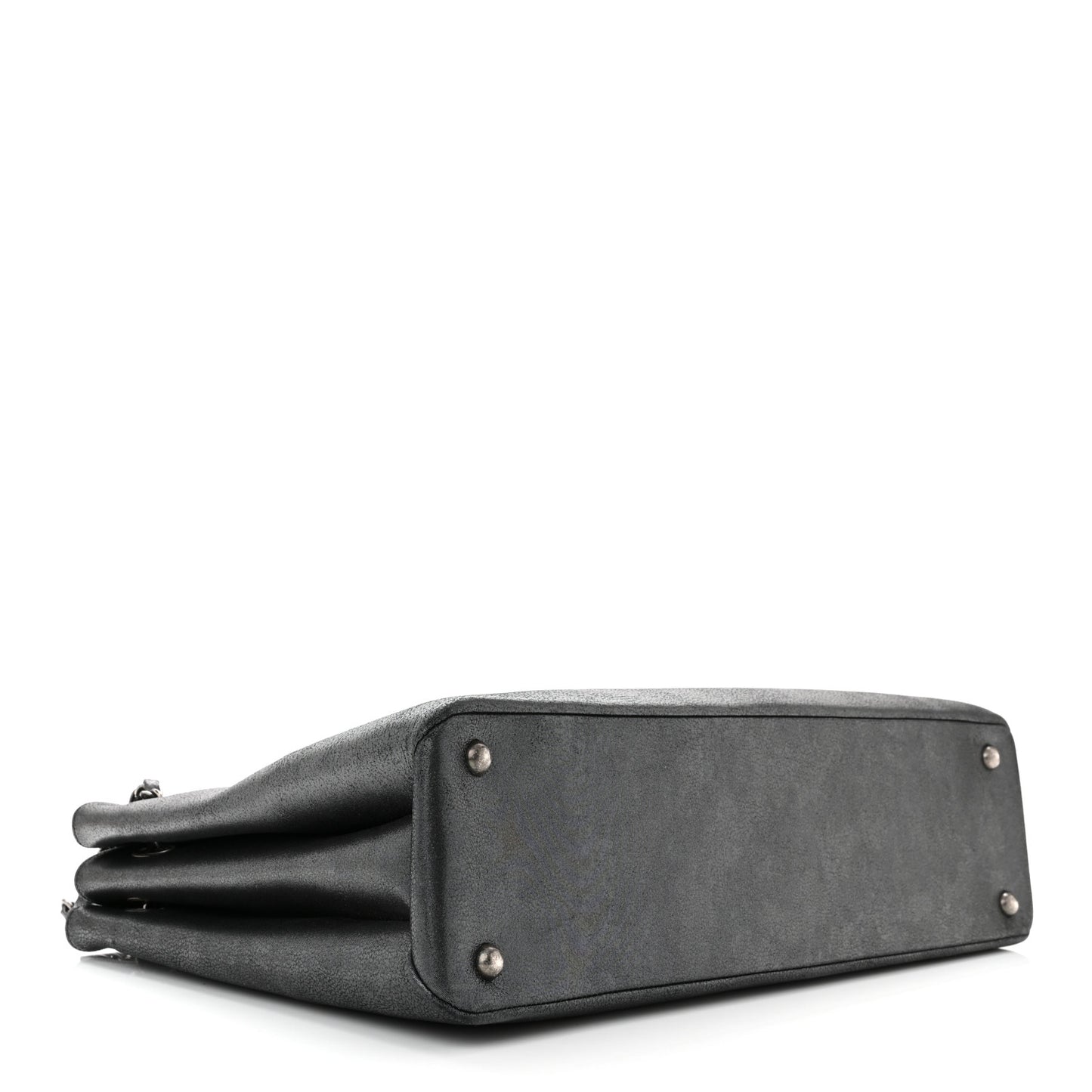 Iridescent Calfskin CC East West Shopping Tote Black