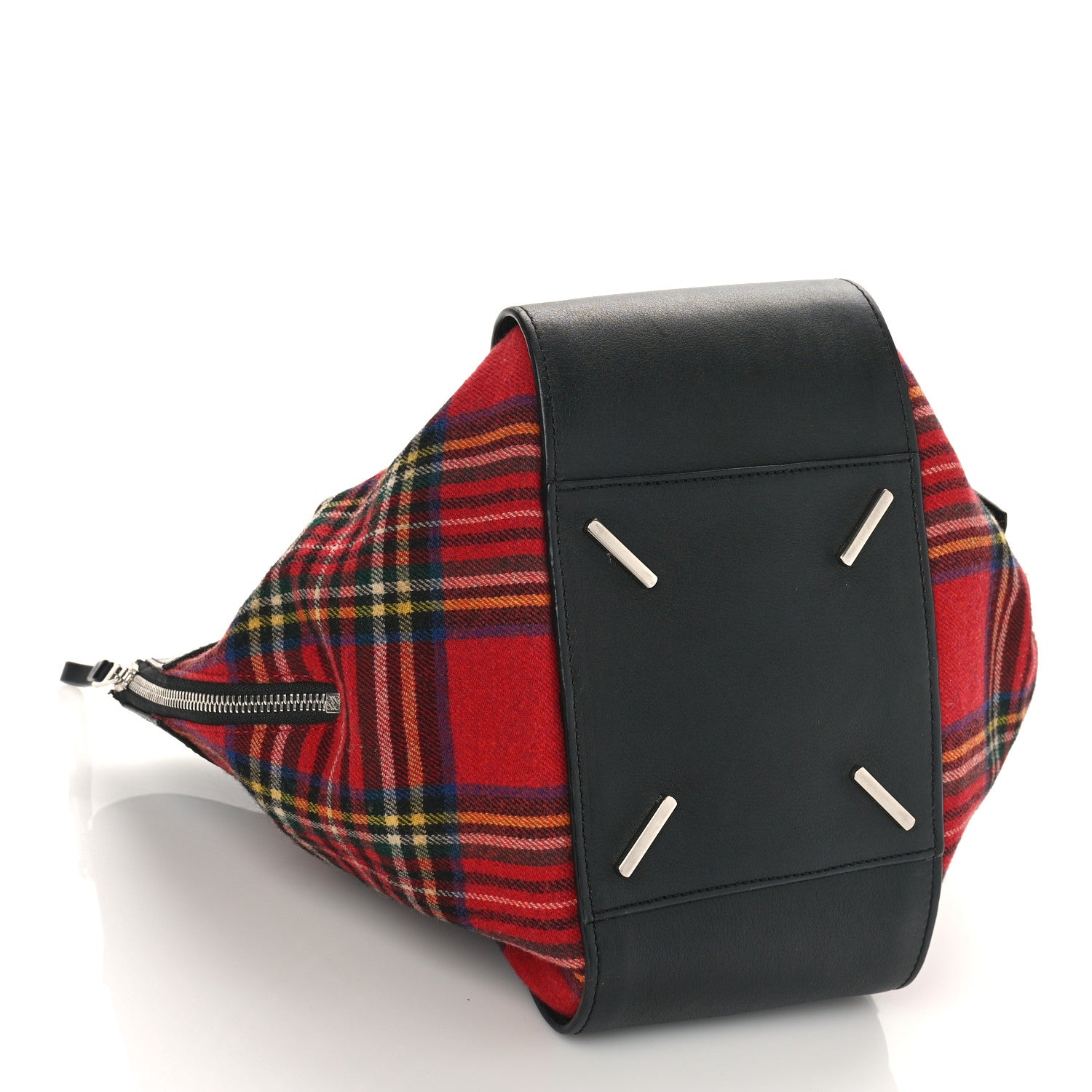 Loewe Wool Calfskin Small Hammock Shoulder Bag Black Red Tartan 4 of 9