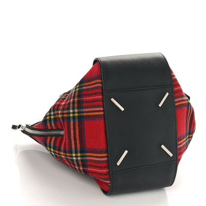 Loewe Wool Calfskin Small Hammock Shoulder Bag Black Red Tartan 4 of 9