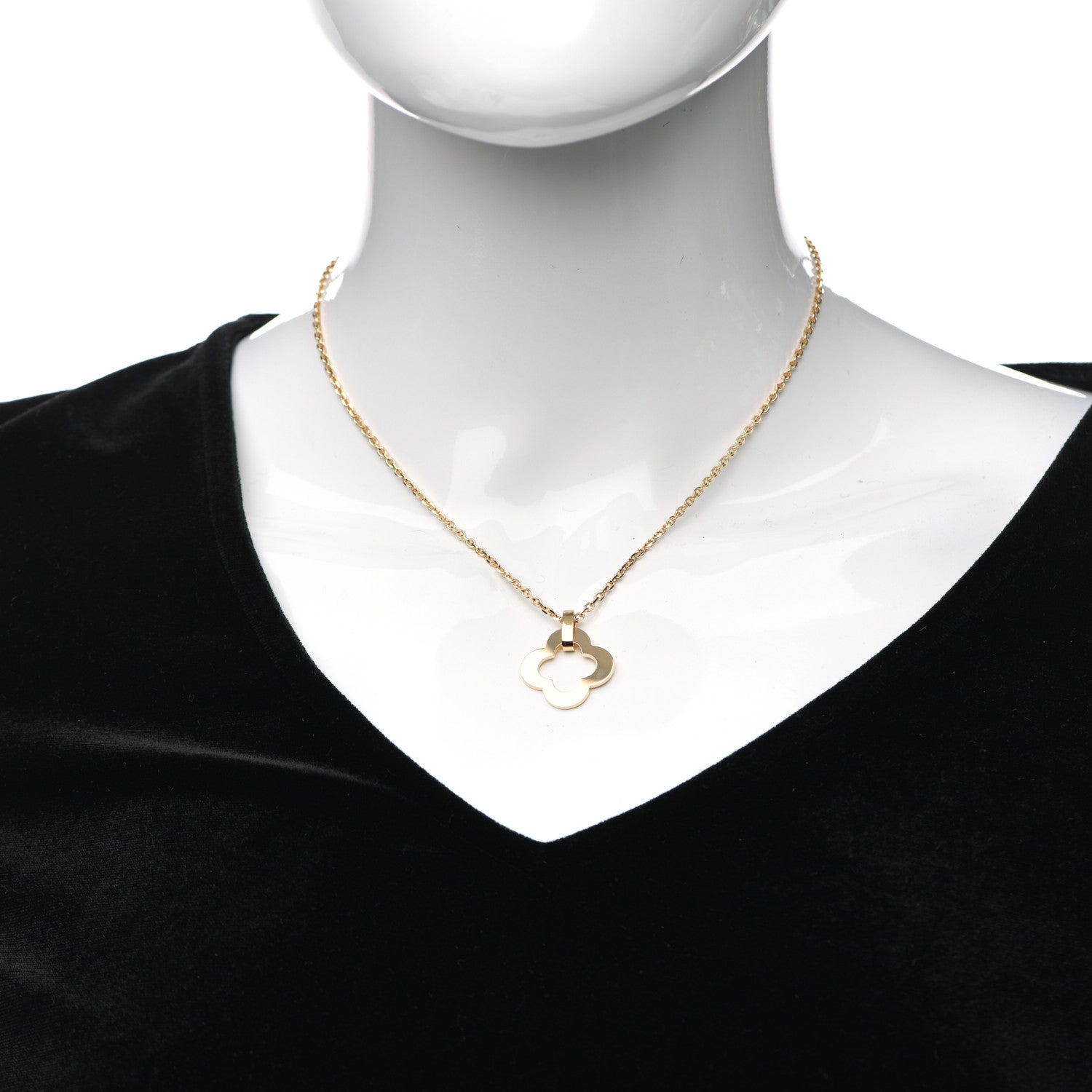 Van Cleef & Arpels 18K Yellow Gold Byzantine Alhambra Pendant Necklace 2 of 5