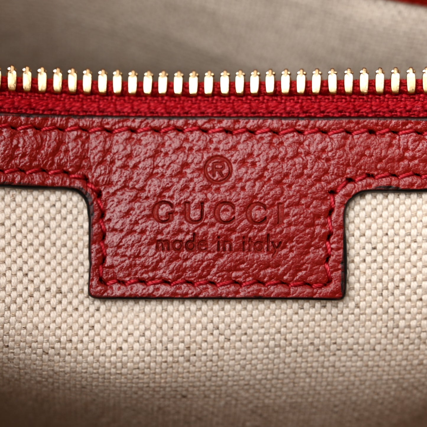 Textured Dollar Calfskin Web Small Savoy Bowling Tote Red