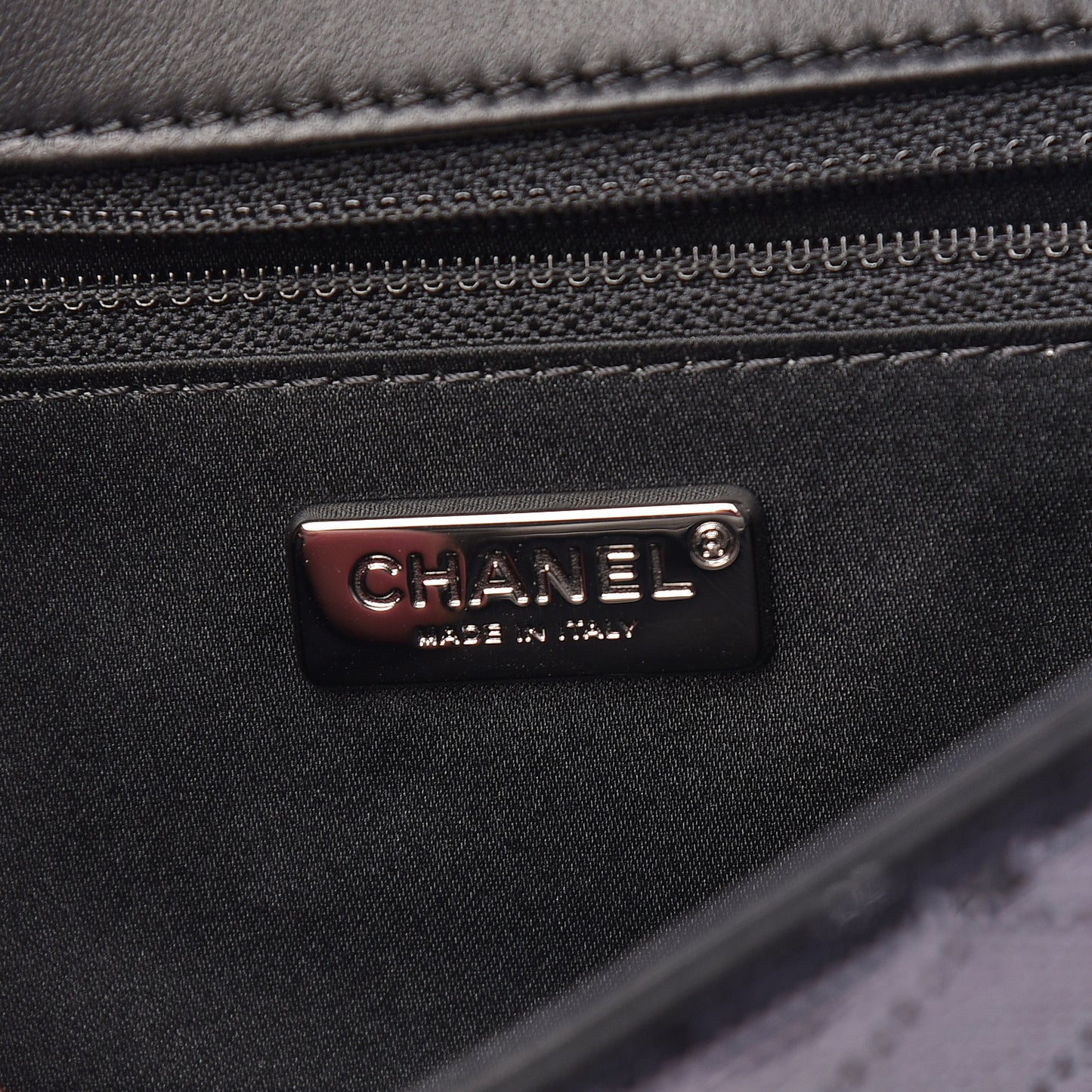 Sequin Medium Single Flap Black Silver