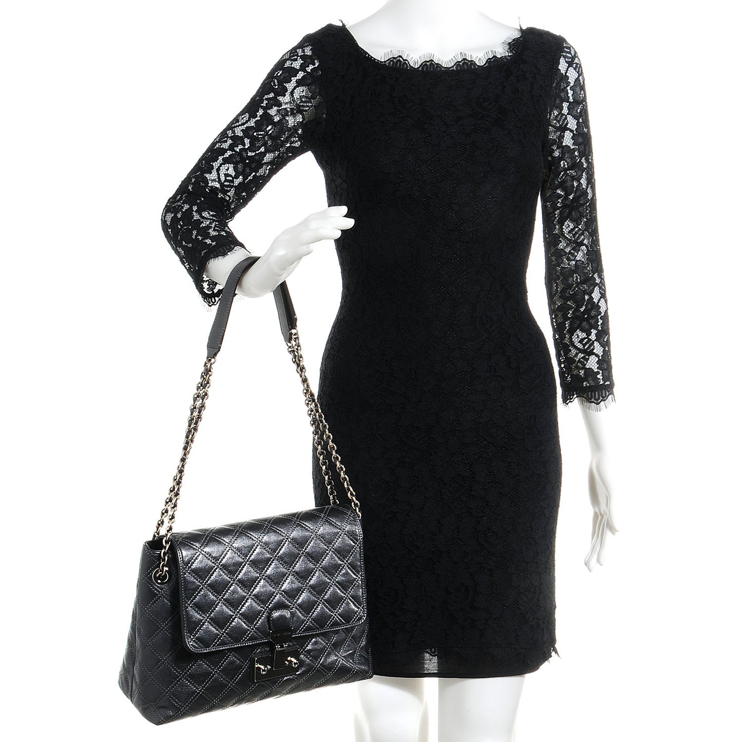Lacquered Lambskin Baroque The XL Single Flap Pearl Anthracite