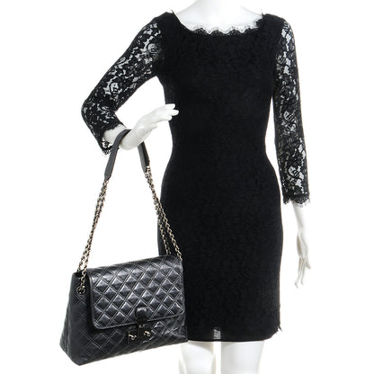 Marc Jacobs Lacquered Lambskin Baroque The XL Single Flap Pearl Anthracite 2 of 10