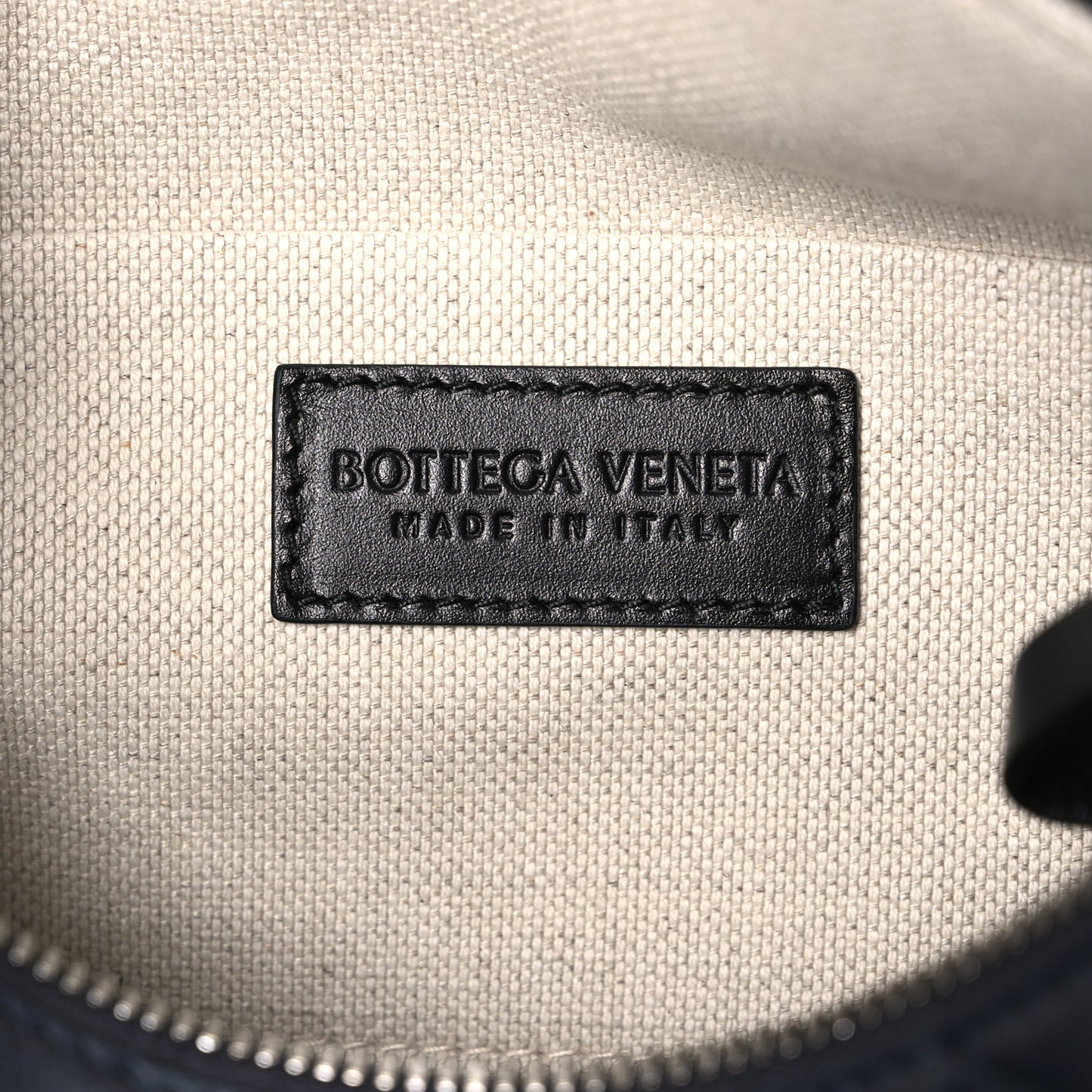 Lambskin Intrecciato Brick Messenger Bag Navy Black