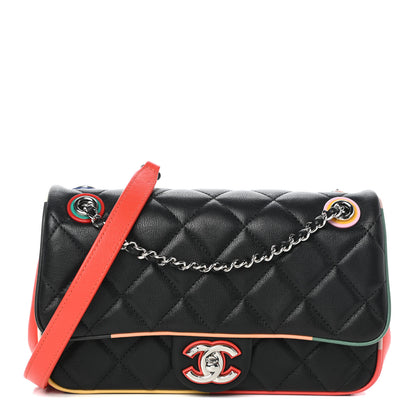 Chanel Lambskin Plexiglass Quilted Small Cuba Color Flap Black Multicolor 1 of 9