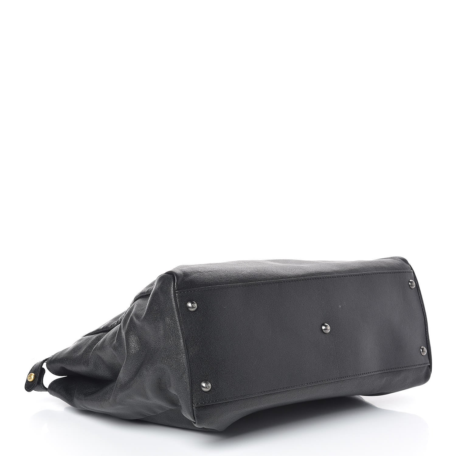 Fendi Goatskin Large Peekaboo Iconic Satchel Black 4 of 9