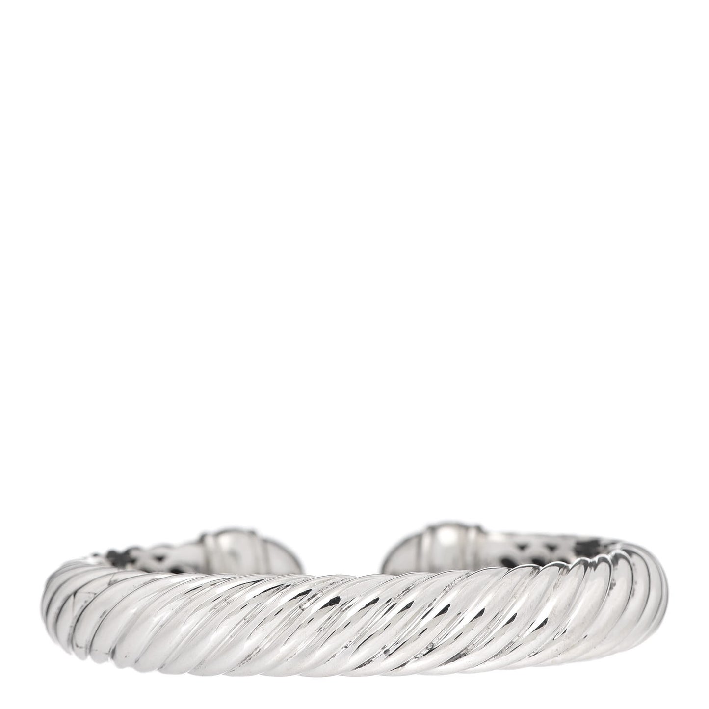 Sterling Silver Diamond 10mm Sculpted Cable Bracelet