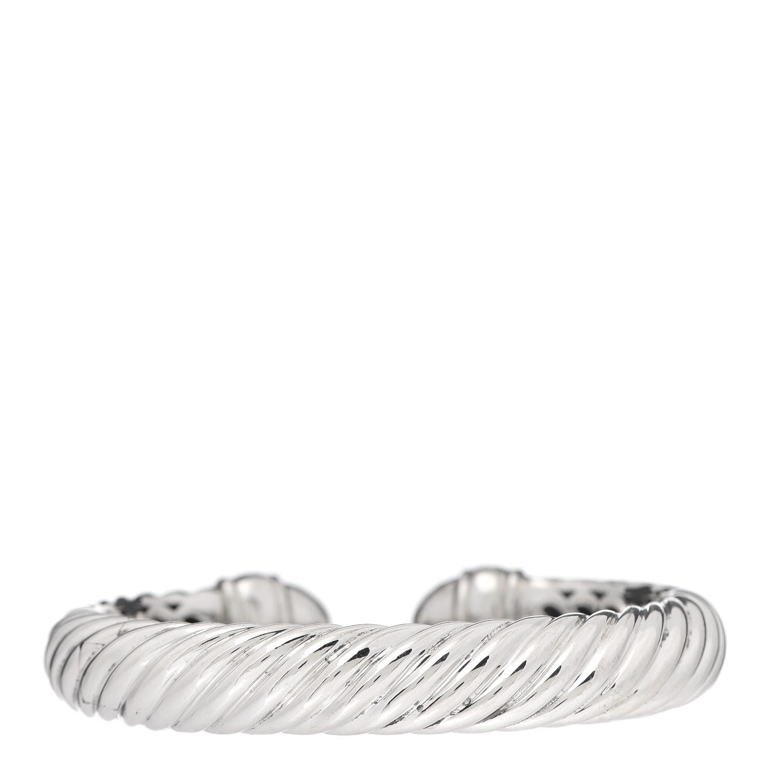 David Yurman Sterling Silver Diamond 10mm Sculpted Cable Bracelet 3 of 5