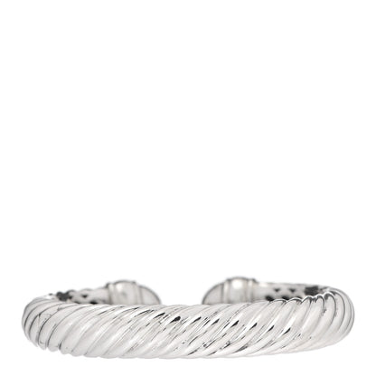 David Yurman Sterling Silver Diamond 10mm Sculpted Cable Bracelet 3 of 5