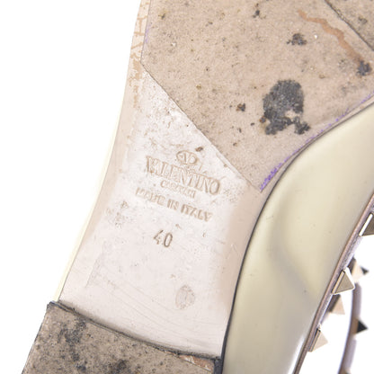 Valentino Garavani Patent Rockstud Cage Ballerina Flats 40 Ivory Poudre 8 of 11
