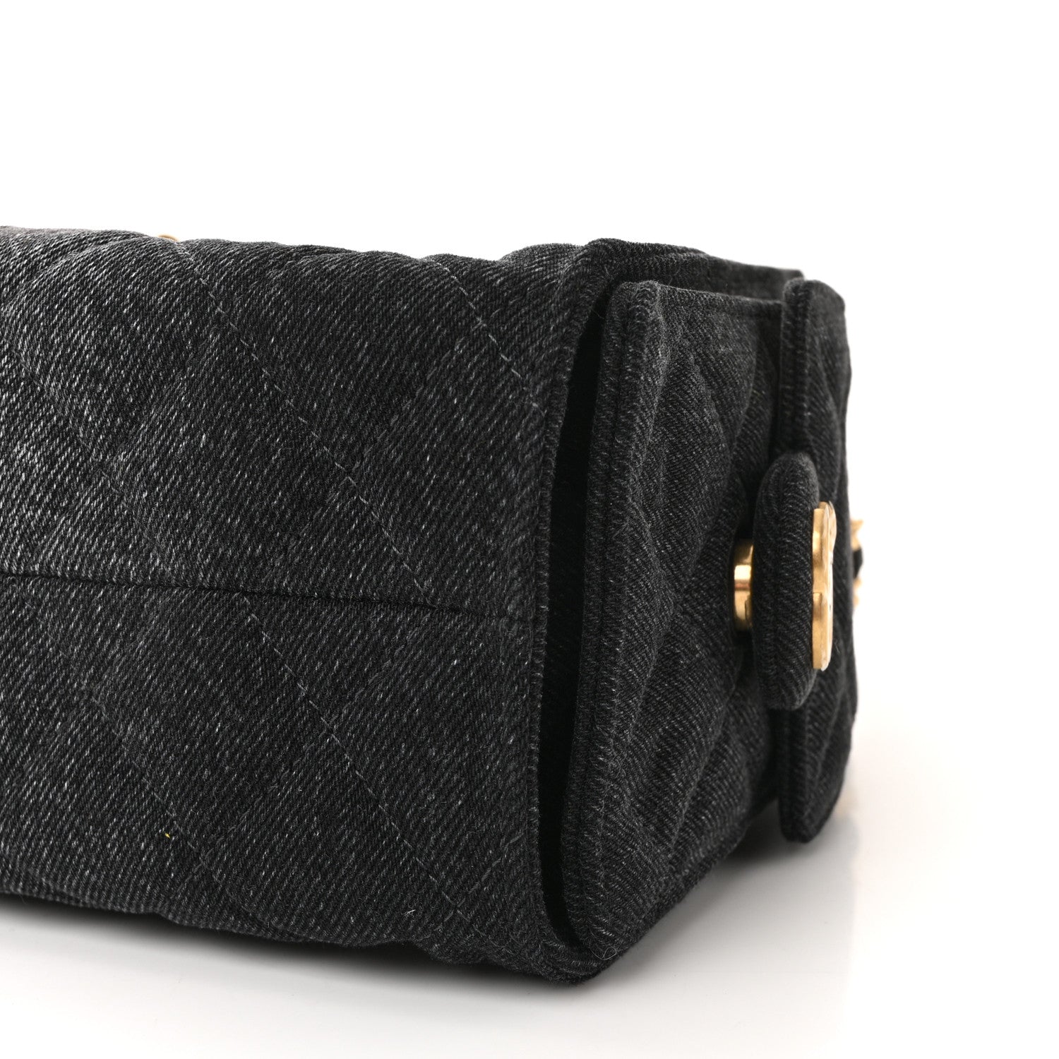 Chanel Washed Denim Quilted Mini Chanel 25 Handbag Black 10 of 11