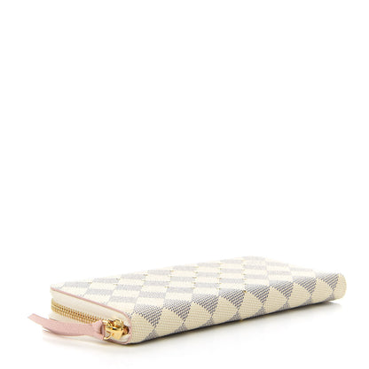 Louis Vuitton Damier Azur Studded Clemence Wallet Rose Ballerine 4 of 10
