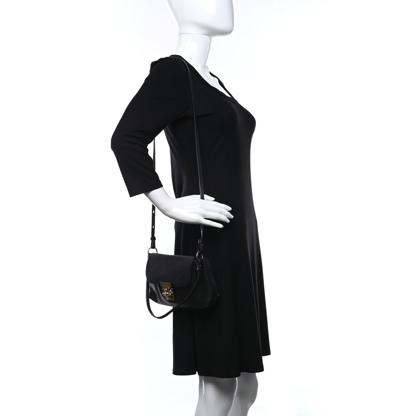 Goatskin Medium Elsie Shoulder Bag Black