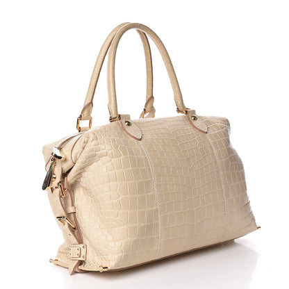 Louis Vuitton Crocodile Sac Louis Beige 3 of 18