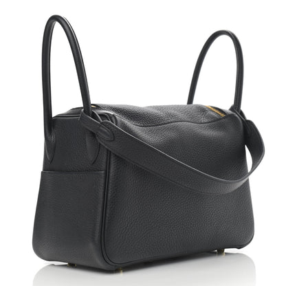 Hermes Taurillon Clemence Lindy 26 Black 3 of 13