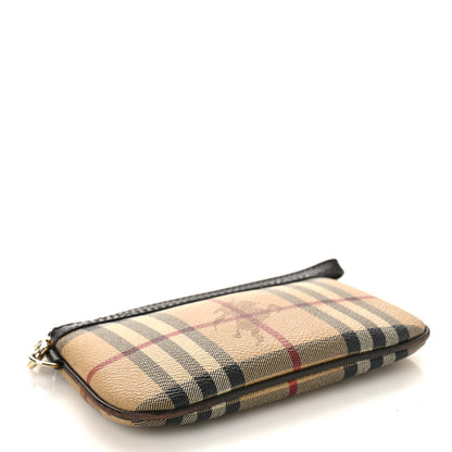 Burberry Haymarket Check Coin Case Wristlet Chocolate 4 of 10