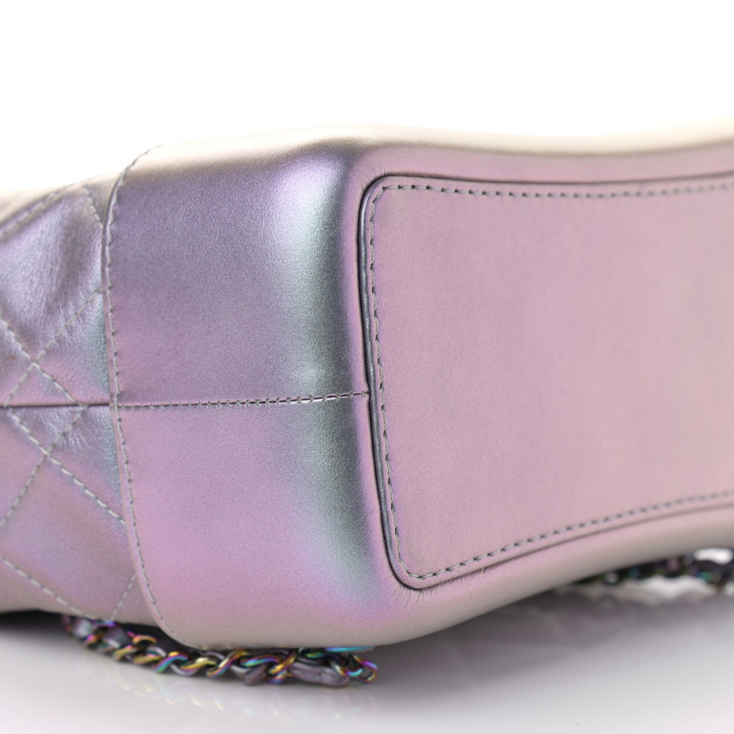 Iridescent Lambskin Calfskin Small Quilted Gabrielle Backpack Light Purple