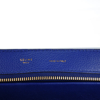Celine Drummed Calfskin Suede Medium Trapeze Indigo 6 of 7