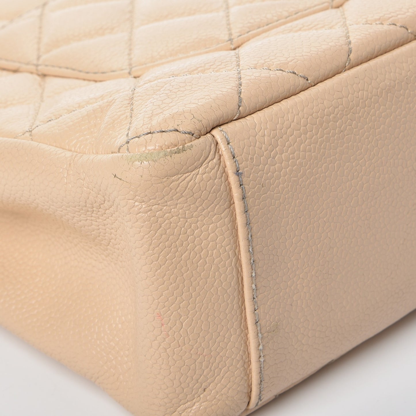 Caviar Quilted Petit Shopping Tote PST Beige Clair
