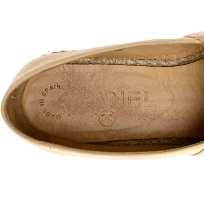 Chanel Lambskin CC Espadrilles 38 Beige Black 6 of 11