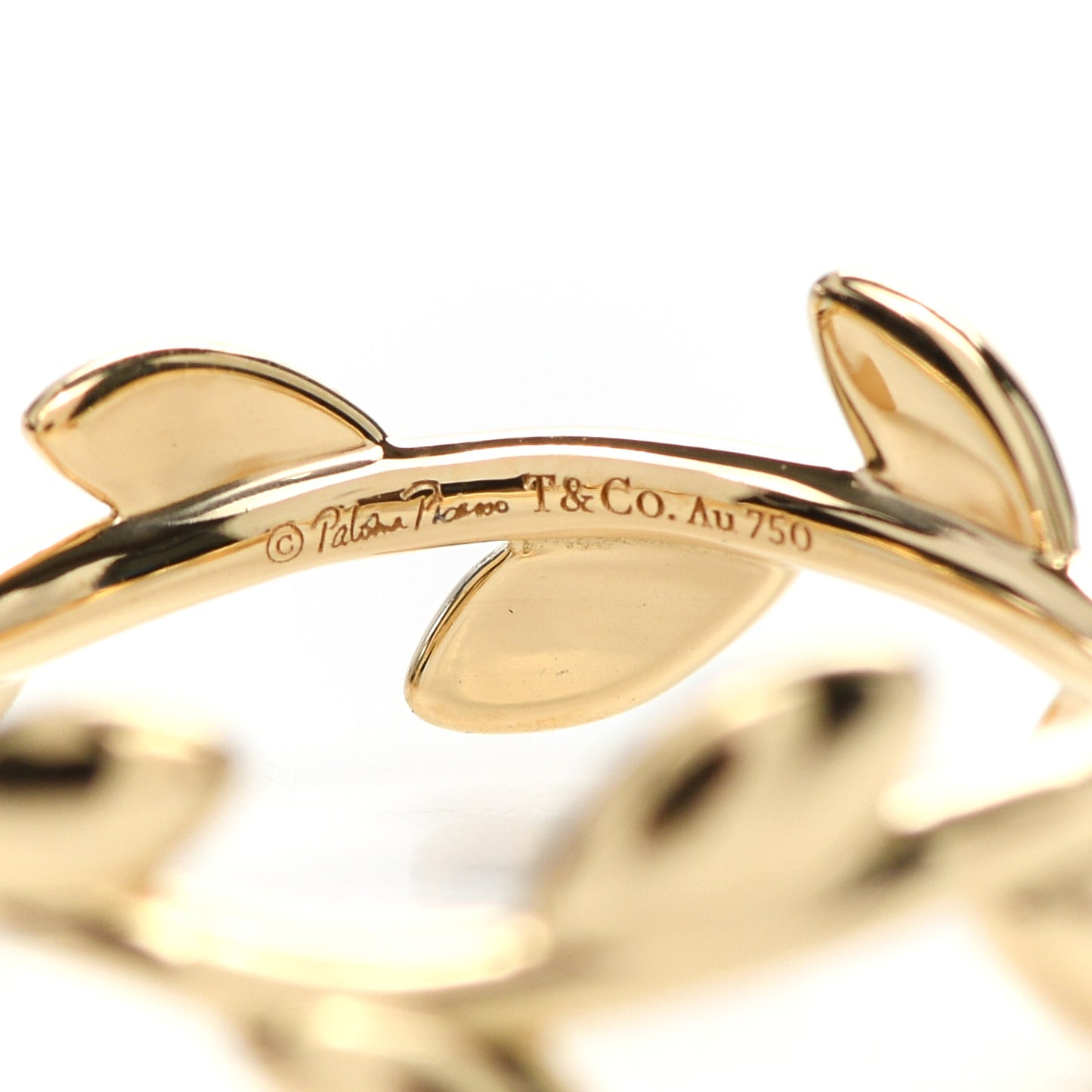 18K Yellow Gold Narrow Paloma Picasso Olive Leaf Band Ring 49 5