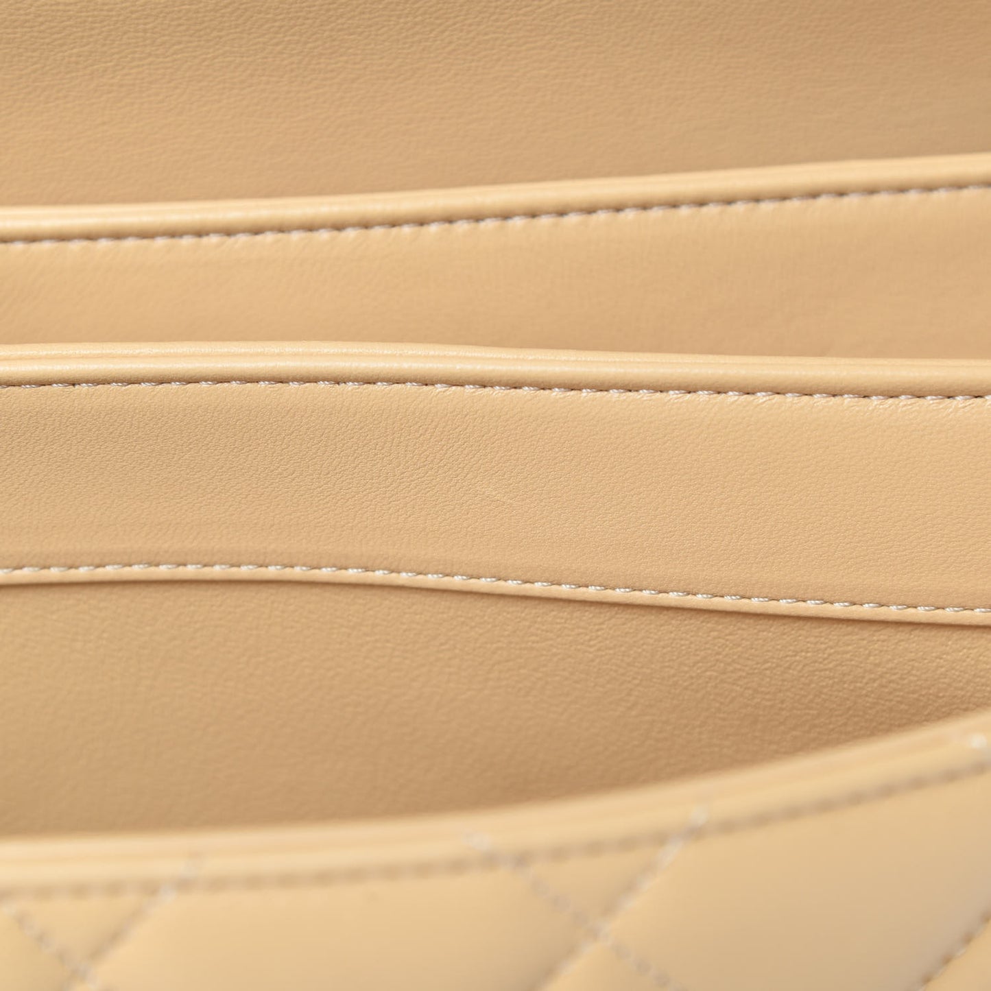 Lambskin Quilted Medium Trendy CC Flap Dual Handle Bag Beige