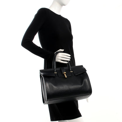 Balenciaga Grained Calfskin M Tube Round Tote Black 2 of 19