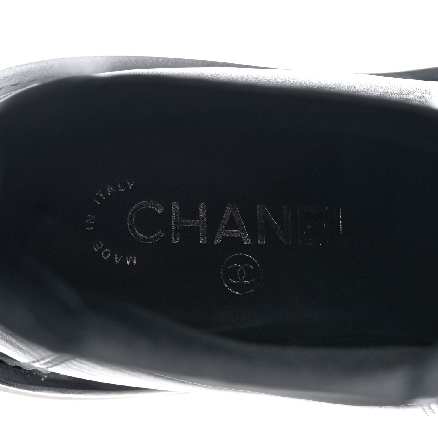Chanel Crumpled Patent Cap Toe Ankle Boots 37.5 Black 6 of 9