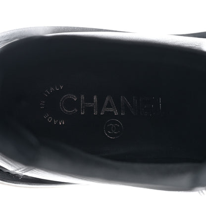 Chanel Crumpled Patent Cap Toe Ankle Boots 37.5 Black 6 of 9