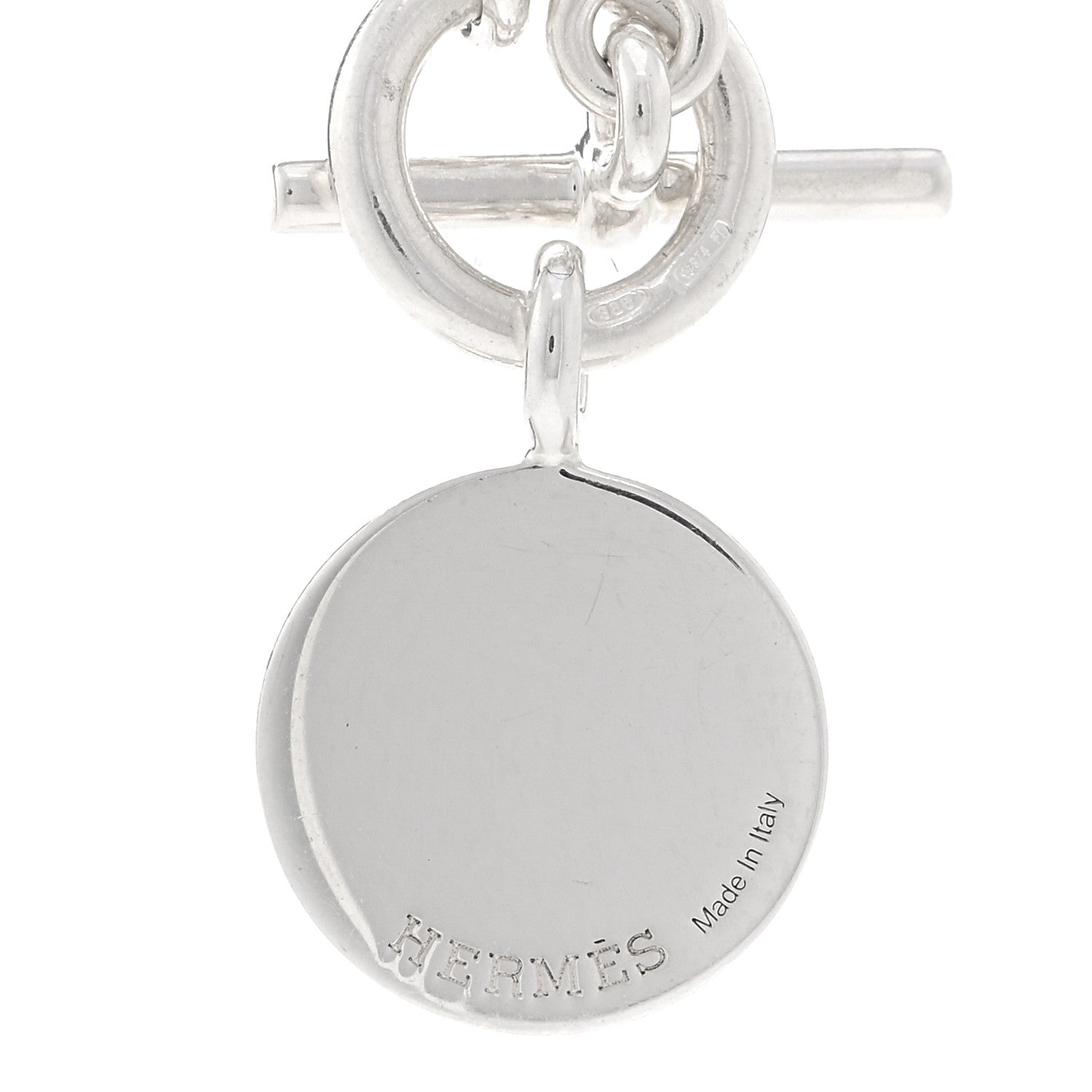 Hermes Sterling Silver Amulettes H Confettis Pendant Necklace 4 of 4