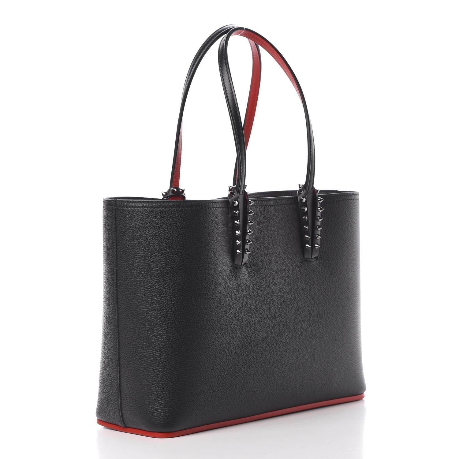 Christian Louboutin Calfskin Spikes East West Cabata Tote Black 4 of 11