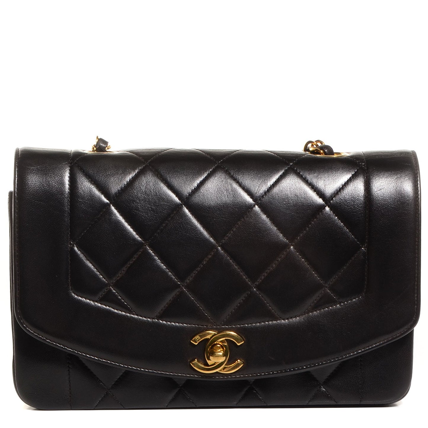 Lambskin Quilted Small Single Flap Black