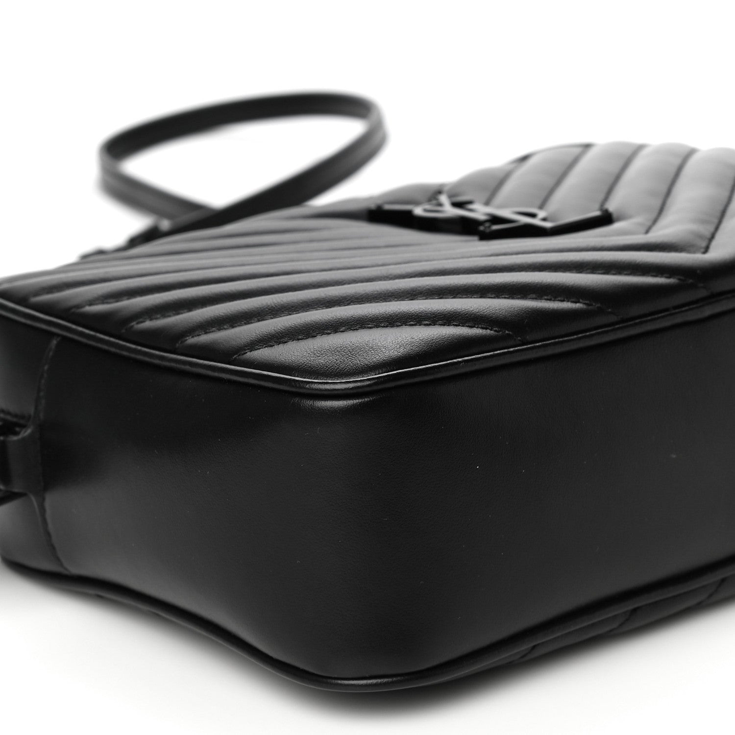 Saint Laurent Calfskin Matelasse Monogram Lou Camera Bag Black 8 of 15