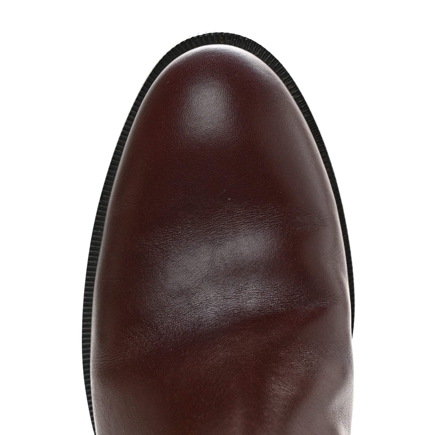 Calfskin Heritage Flat High Boots 37.5 Brown