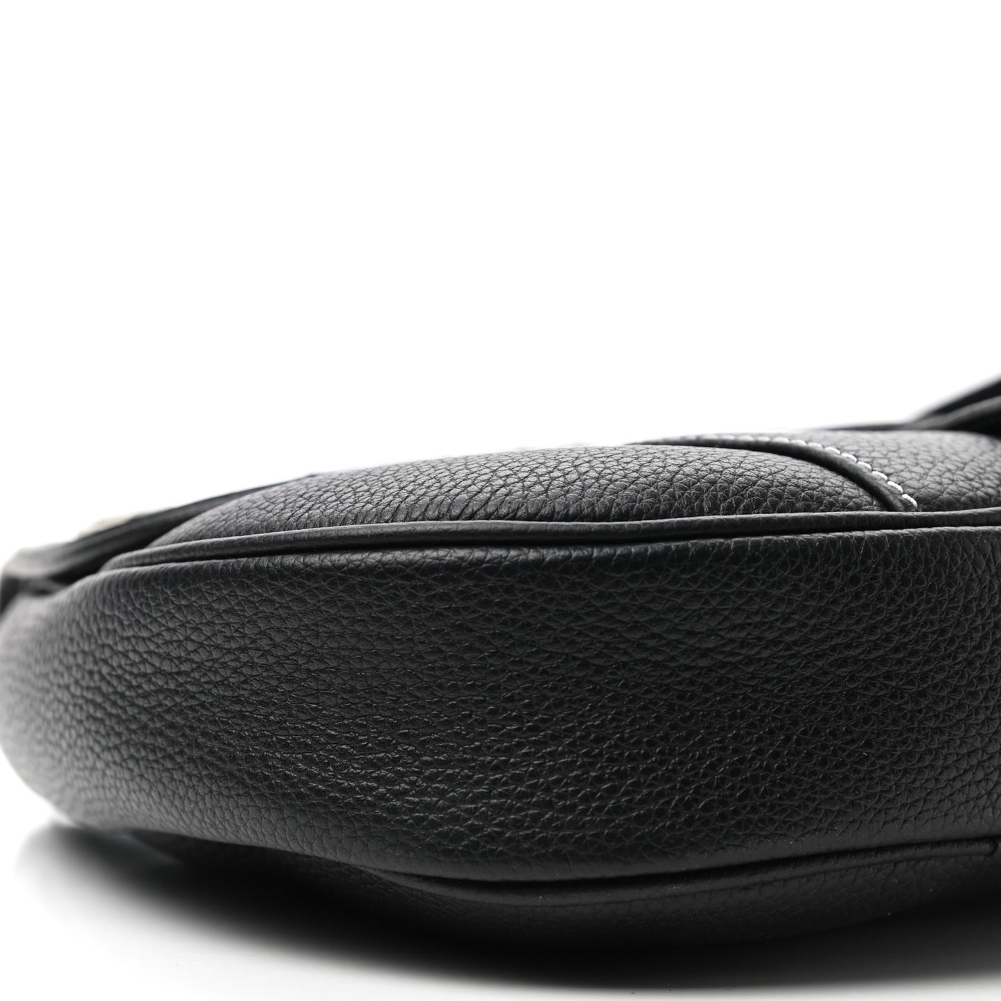 X SHAWN STUSSY Grained Calfskin Bee Saddle Bag Black