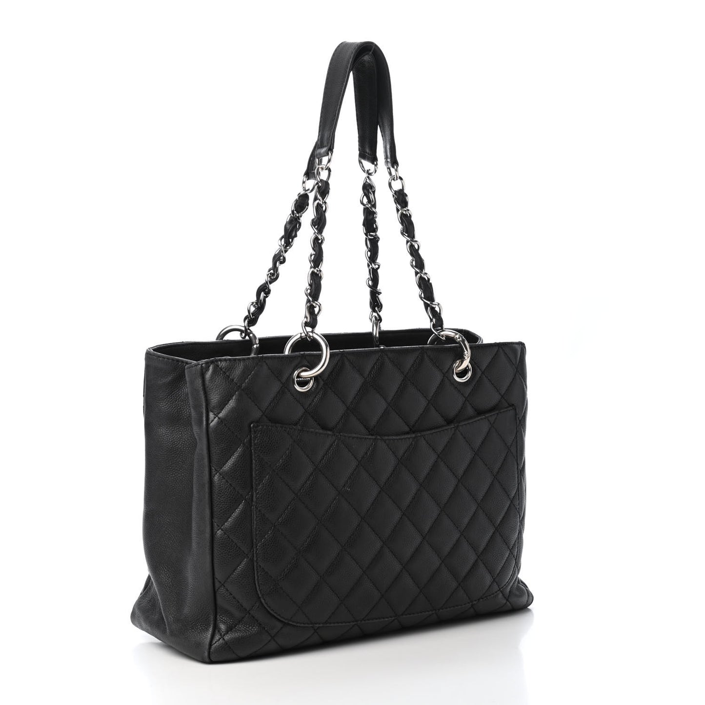 Caviar Quilted Grand Shopping Tote GST Black