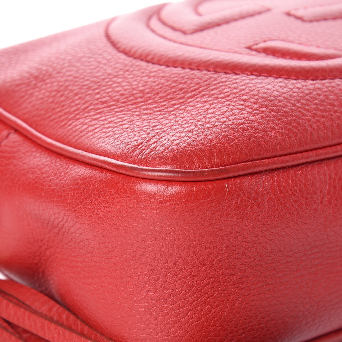Pebbled Calfskin Small Soho Disco Bag Tabasco Red