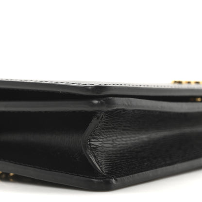 Gucci Textured Calfskin Script Logo Wallet On Chain Black 8 of 9