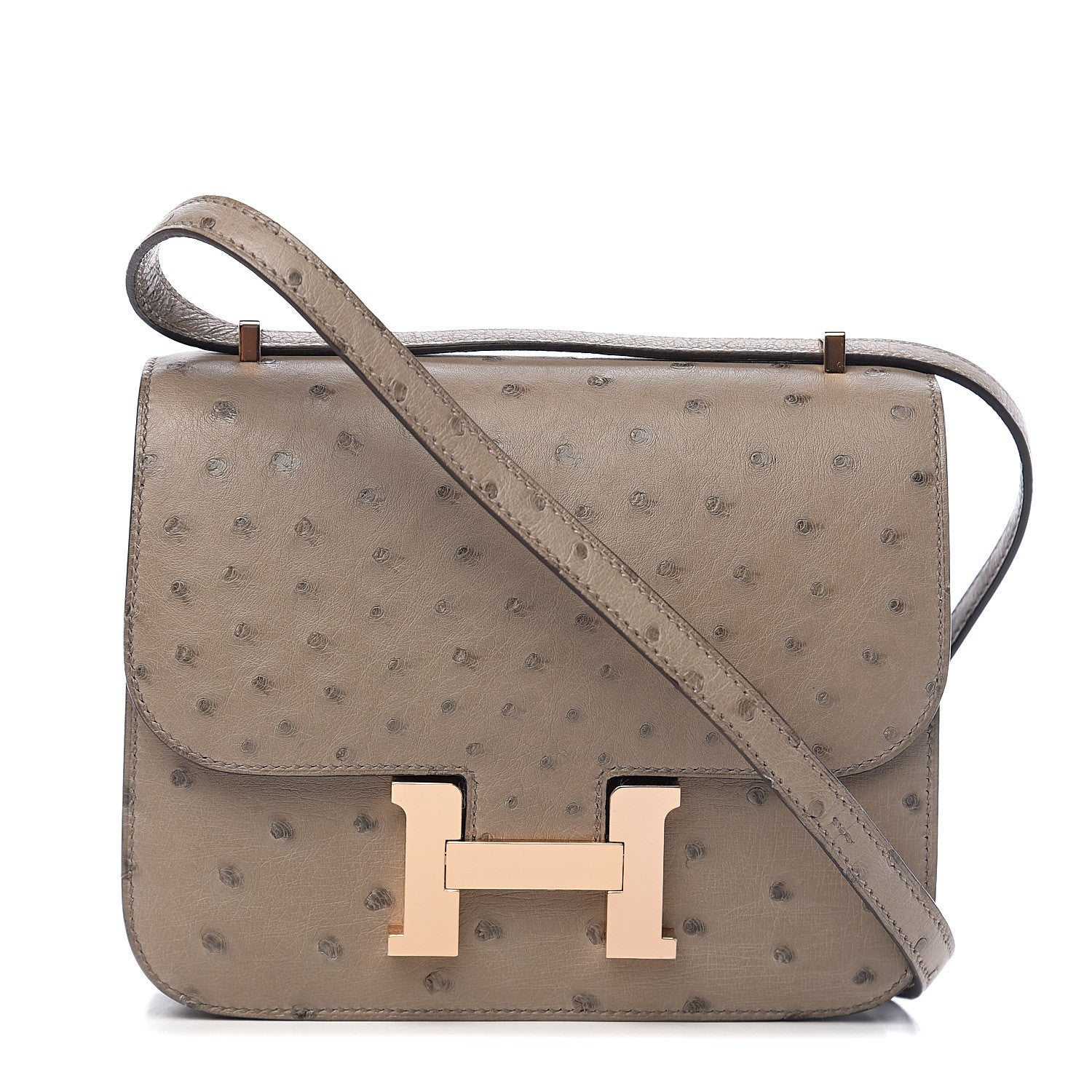 Hermes Ostrich Constance 18 Gris Asphalte 1 of 10