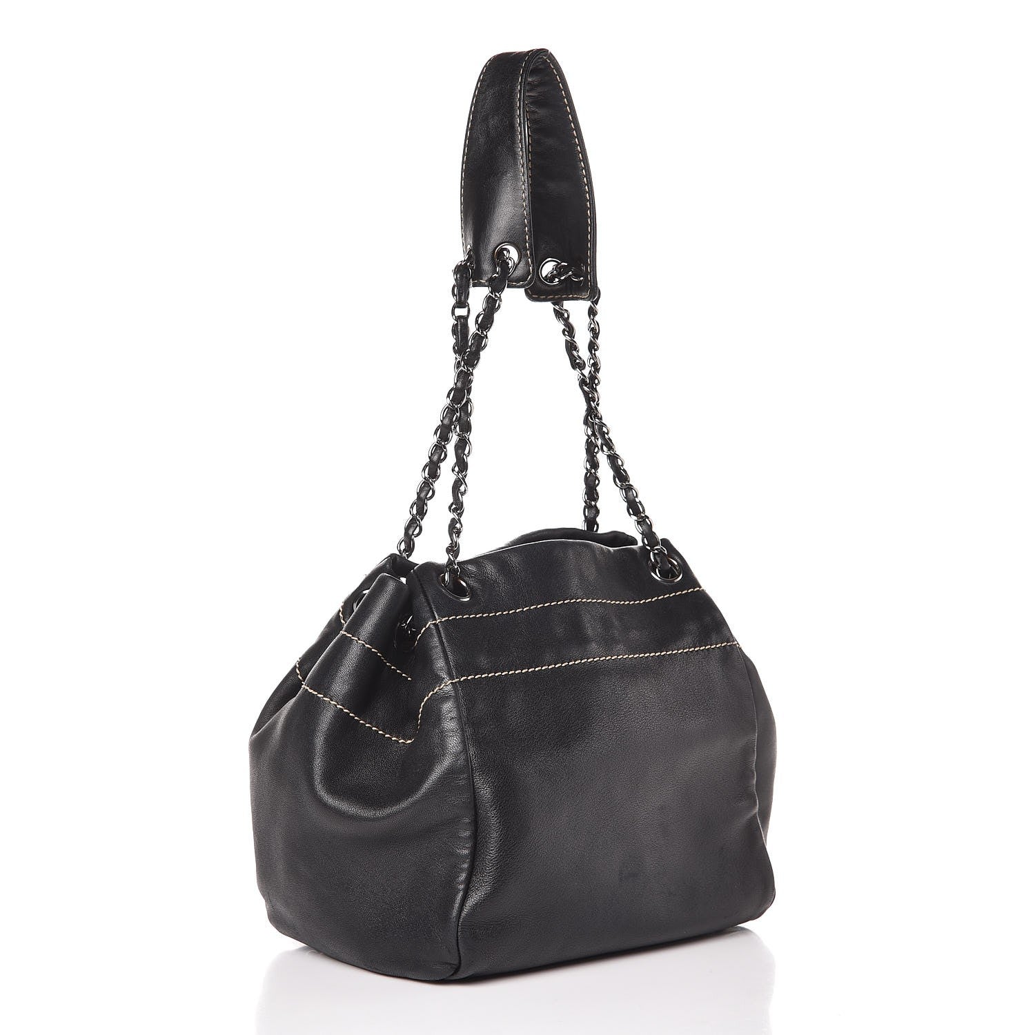 Chanel Lambskin Lax Accordion Hobo Black 3 of 11