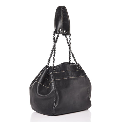 Chanel Lambskin Lax Accordion Hobo Black 3 of 11