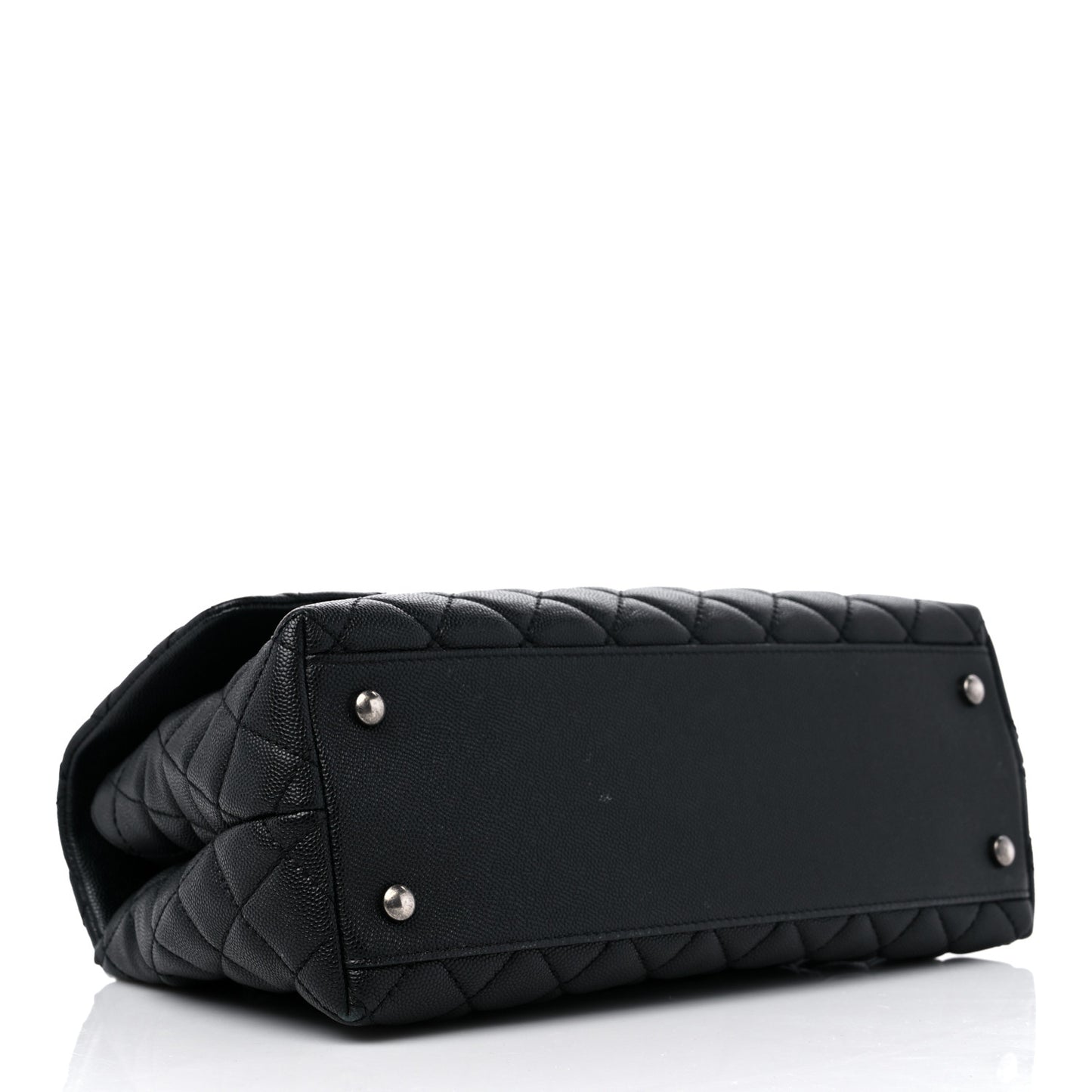 Caviar Quilted Small Coco Handle Flap Black