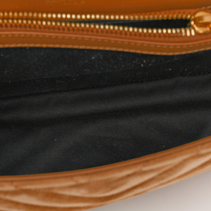 Saint Laurent Suede Matelasse Chevron Monogram Medium College Bag Cinnamon 5 of 10