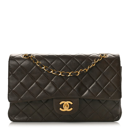 Chanel Lambskin Quilted Medium Double Flap Dark Brown 1 of 11