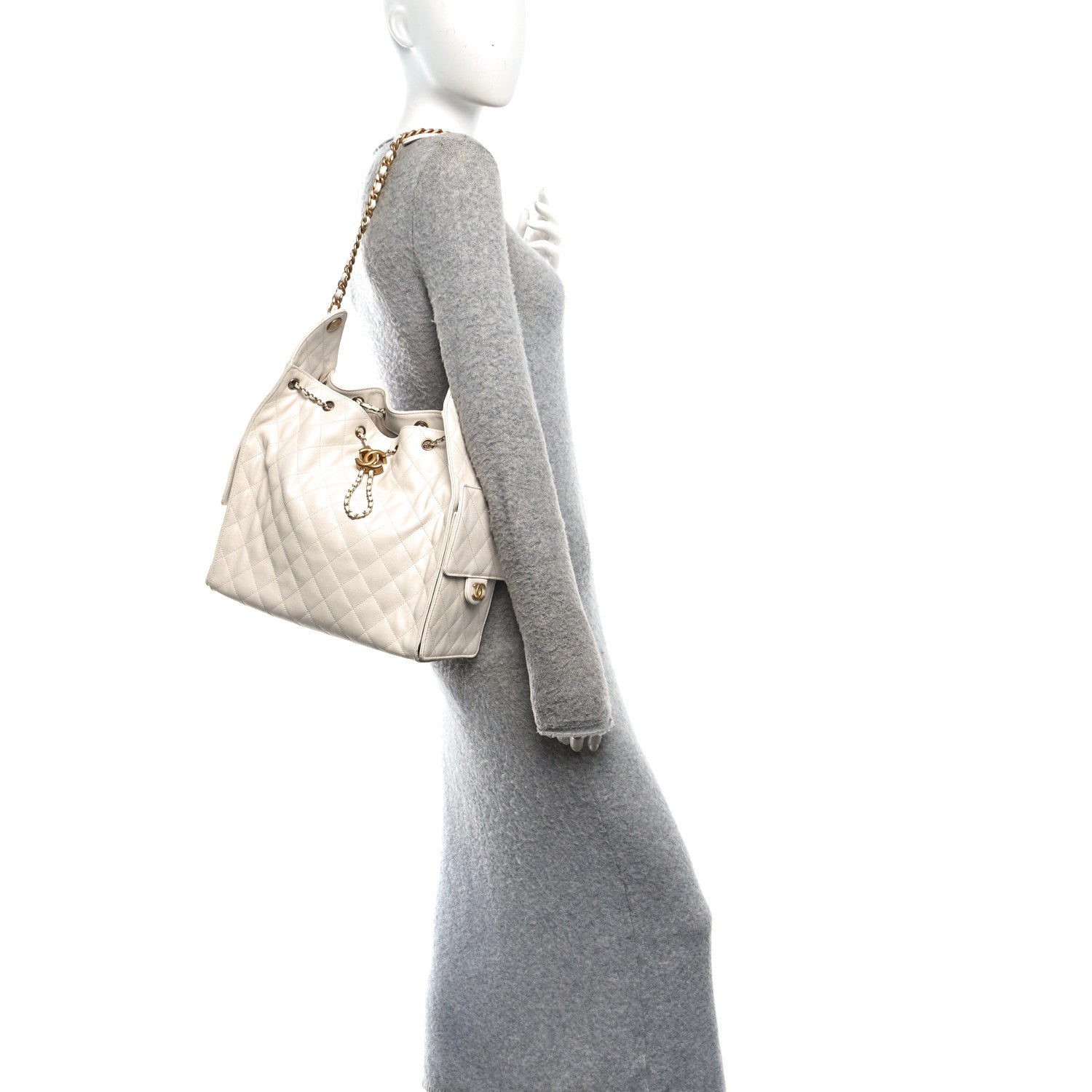Chanel Caviar Quilted Medium Chanel 25 Handbag White 2 of 11