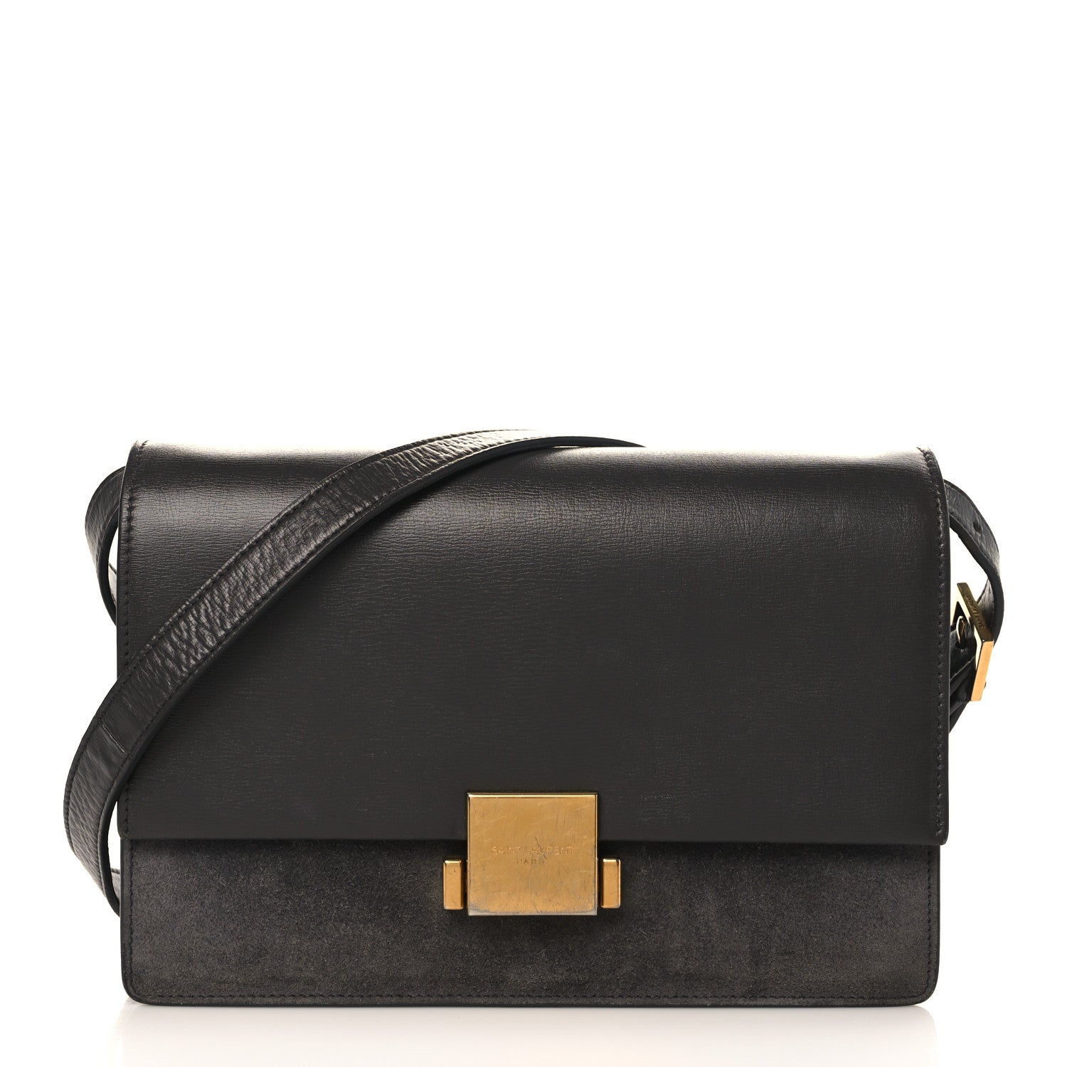Saint Laurent Smooth Calfskin Suede Medium Bellechasse Grey 1 of 8