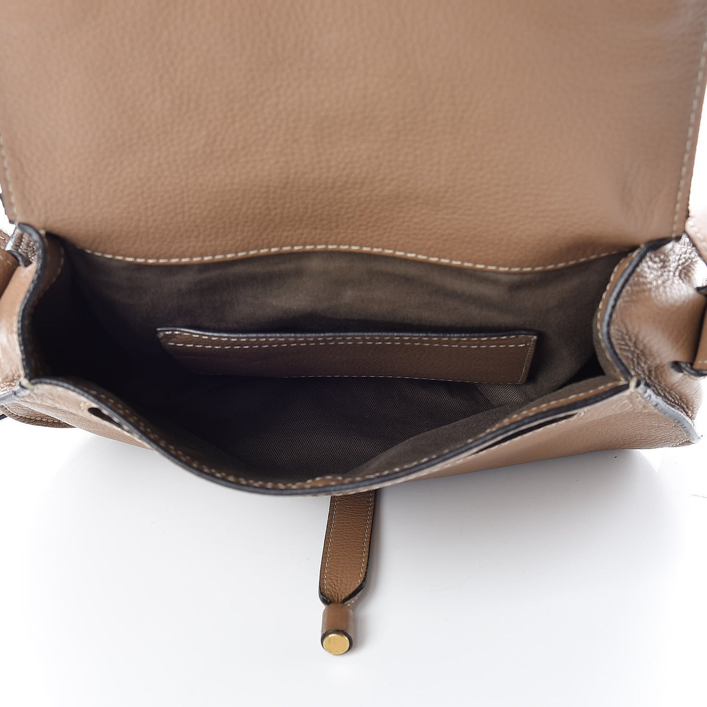 Calfskin Medium Marcie Round Crossbody Bag Nut